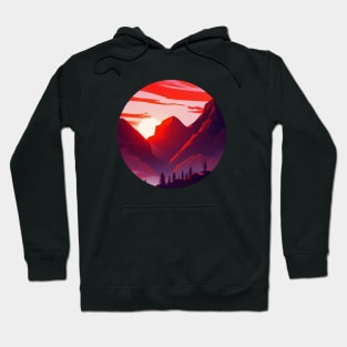 The mountains glow at sunrise Hoodie